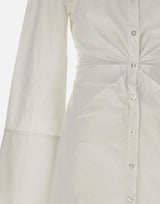 ROTATE BIRGER CHRISTENSEN Abito camicia con arricciatura WHITE Donna 