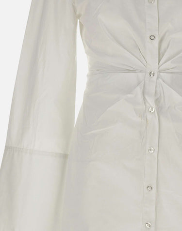 ROTATE BIRGER CHRISTENSEN Abito camicia con arricciatura WHITE Donna 