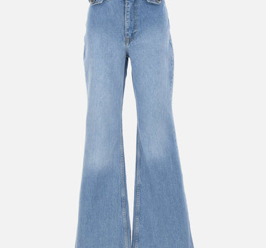 ROTATE BIRGER CHRISTENSEN Jeans svasati a vita alta Light Blue Donna 