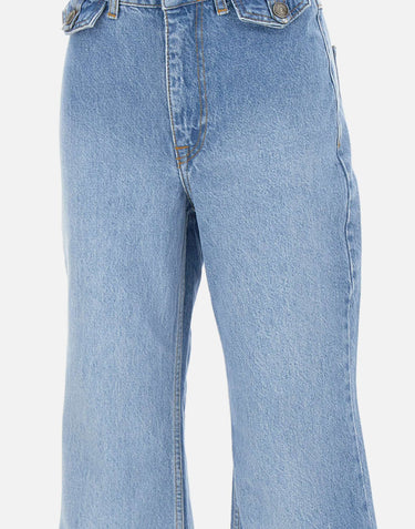 ROTATE BIRGER CHRISTENSEN Jeans svasati a vita alta Light Blue Donna 