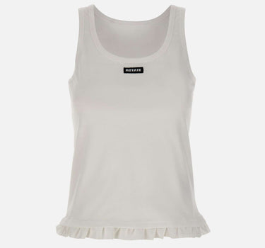 ROTATE BIRGER CHRISTENSEN Canotta con orlo arricciato WHITE Donna 