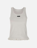 ROTATE BIRGER CHRISTENSEN Canotta con orlo arricciato WHITE Donna 