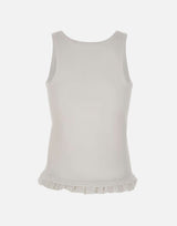 ROTATE BIRGER CHRISTENSEN Canotta con orlo arricciato WHITE Donna 