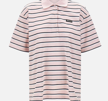 ROTATE BIRGER CHRISTENSEN Polo in jersey a righe Pink Donna 