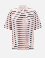 ROTATE BIRGER CHRISTENSEN Polo in jersey a righe Pink Donna 