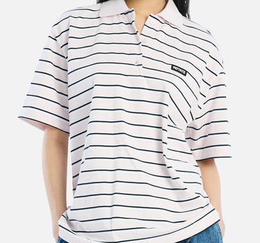 ROTATE BIRGER CHRISTENSEN Polo in jersey a righe Pink Donna 