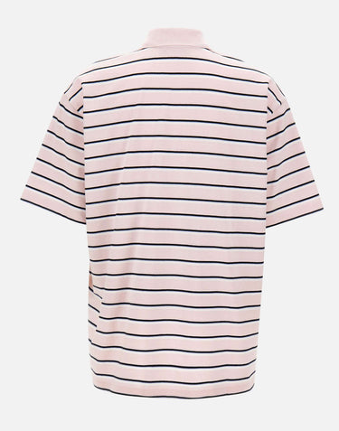 ROTATE BIRGER CHRISTENSEN Polo in jersey a righe Pink Donna 