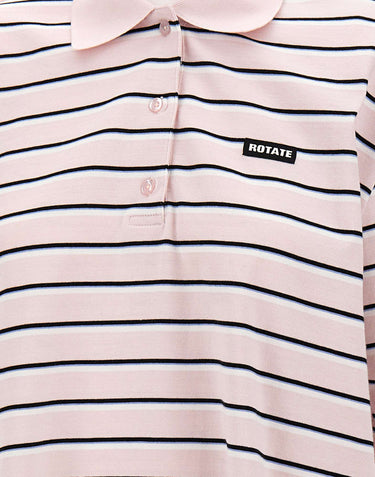 ROTATE BIRGER CHRISTENSEN Polo in jersey a righe Pink Donna 
