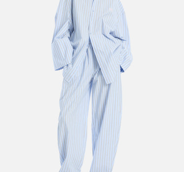 ROTATE BIRGER CHRISTENSEN Pantaloni affusolati in popeline Light Blue Donna 