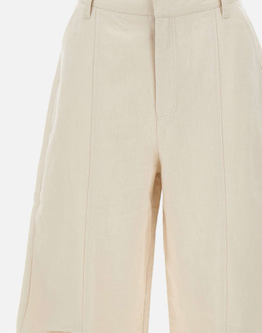 ROTATE BIRGER CHRISTENSEN Pantaloni in lino con pieghe WHITE Donna 