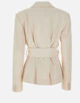 ROTATE BIRGER CHRISTENSEN Blazer in misto lino WHITE Donna 