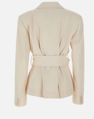 ROTATE BIRGER CHRISTENSEN Blazer in misto lino WHITE Donna 