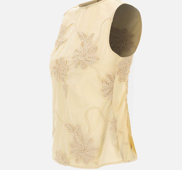 ROTATE BIRGER CHRISTENSEN Top con ricamo floreale BEIGE Donna 