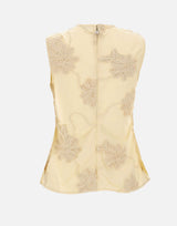 ROTATE BIRGER CHRISTENSEN Top con ricamo floreale BEIGE Donna 