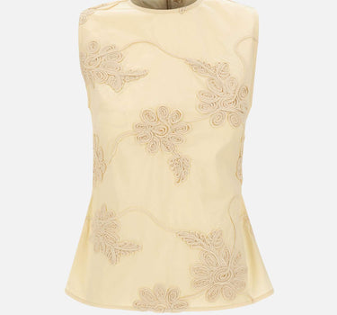 ROTATE BIRGER CHRISTENSEN Top con ricamo floreale BEIGE Donna 