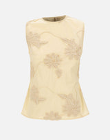 ROTATE BIRGER CHRISTENSEN Top con ricamo floreale BEIGE Donna 