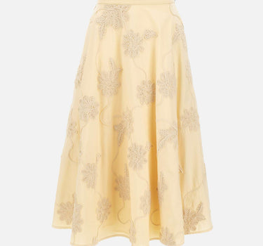 ROTATE BIRGER CHRISTENSEN Gonna lunga con ricamo floreale BEIGE Donna 
