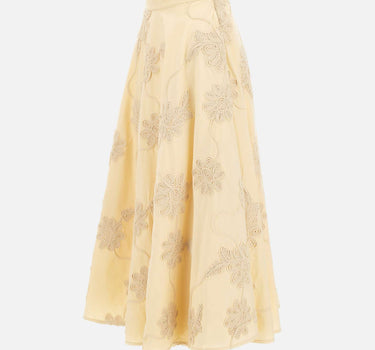 ROTATE BIRGER CHRISTENSEN Gonna lunga con ricamo floreale BEIGE Donna 