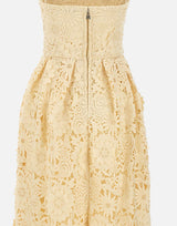 ROTATE BIRGER CHRISTENSEN Abito midi svasato in pizzo 3D YELLOW Donna 