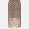 ROTATE BIRGER CHRISTENSEN Gonna midi smerlata con lustrini Pink Donna 