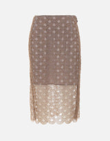 ROTATE BIRGER CHRISTENSEN Gonna midi smerlata con lustrini Pink Donna 