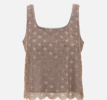 ROTATE BIRGER CHRISTENSEN Top smerlato con lustrini BROWN Donna 