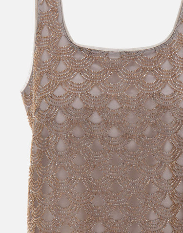 ROTATE BIRGER CHRISTENSEN Top smerlato con lustrini BROWN Donna 