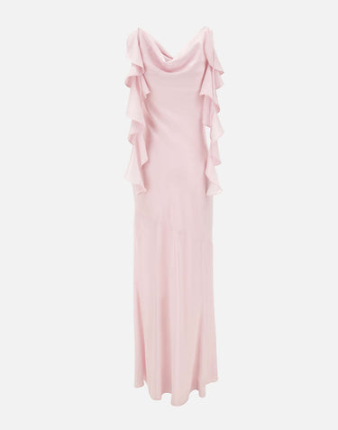 ROTATE BIRGER CHRISTENSEN Abito lungo a cascata Pink Donna 