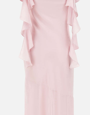 ROTATE BIRGER CHRISTENSEN Abito lungo a cascata Pink Donna 