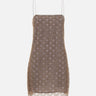 ROTATE BIRGER CHRISTENSEN Mini abito smerlato con lustrini BROWN Donna 