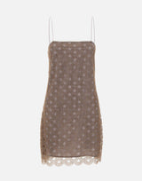 ROTATE BIRGER CHRISTENSEN Mini abito smerlato con lustrini BROWN Donna 