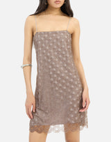 ROTATE BIRGER CHRISTENSEN Mini abito smerlato con lustrini BROWN Donna 