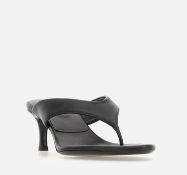ROTATE BIRGER CHRISTENSEN Mules in pelle con tacco kitten BLACK Donna 