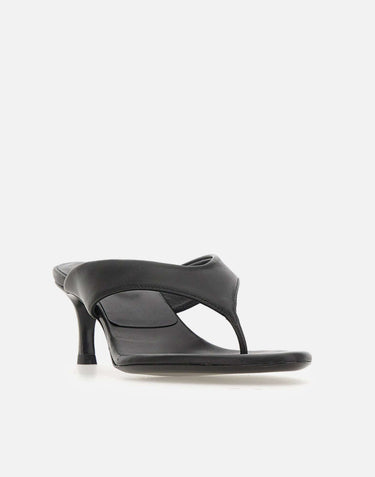 ROTATE BIRGER CHRISTENSEN Mules in pelle con tacco kitten BLACK Donna 