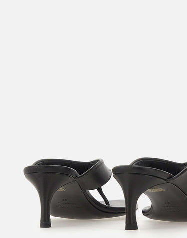 ROTATE BIRGER CHRISTENSEN Mules in pelle con tacco kitten BLACK Donna 