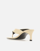 ROTATE BIRGER CHRISTENSEN Mules in pelle con tacco kitten BEIGE Donna 