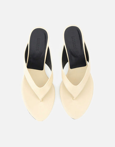 ROTATE BIRGER CHRISTENSEN Mules in pelle con tacco kitten BEIGE Donna 