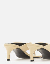 ROTATE BIRGER CHRISTENSEN Mules in pelle con tacco kitten BEIGE Donna 