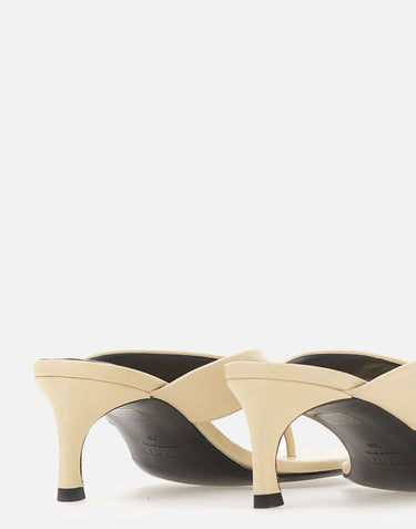 ROTATE BIRGER CHRISTENSEN Mules in pelle con tacco kitten BEIGE Donna 