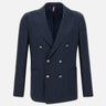 SANTANIELLO Blazer in lana e lino BLUE Uomo 