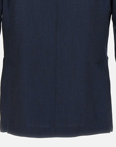 SANTANIELLO Blazer in lana e lino BLUE Uomo 