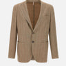 SANTANIELLO Blazer  in lana, seta e lino BROWN Uomo 