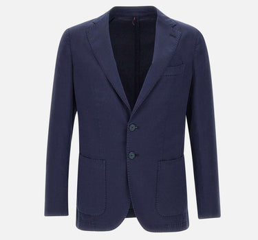 SANTANIELLO Blazer in misto cotone e mohair BLUE Uomo 