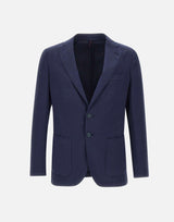 SANTANIELLO Blazer in misto cotone e mohair BLUE Uomo 