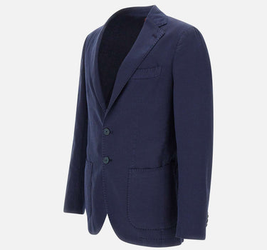SANTANIELLO Blazer in misto cotone e mohair BLUE Uomo 
