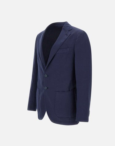 SANTANIELLO Blazer in misto cotone e mohair BLUE Uomo 