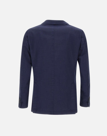 SANTANIELLO Blazer in misto cotone e mohair BLUE Uomo 
