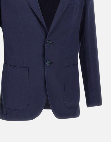 SANTANIELLO Blazer in misto cotone e mohair BLUE Uomo 