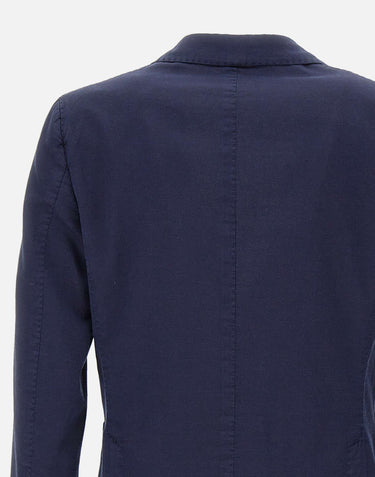 SANTANIELLO Blazer in misto cotone e mohair BLUE Uomo 