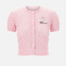 "Pointelle Knit Top" 057TP PINK SELF-PORTRAIT 